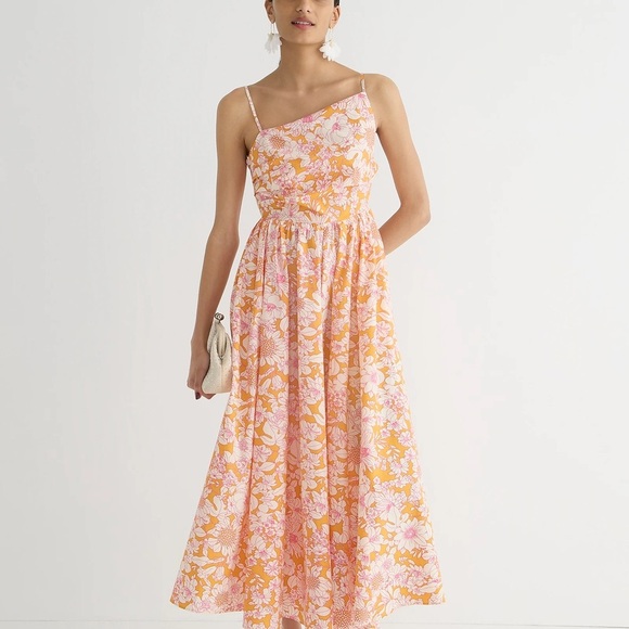 Side cutout midi dress, organic cotton - Picture 2 of 6